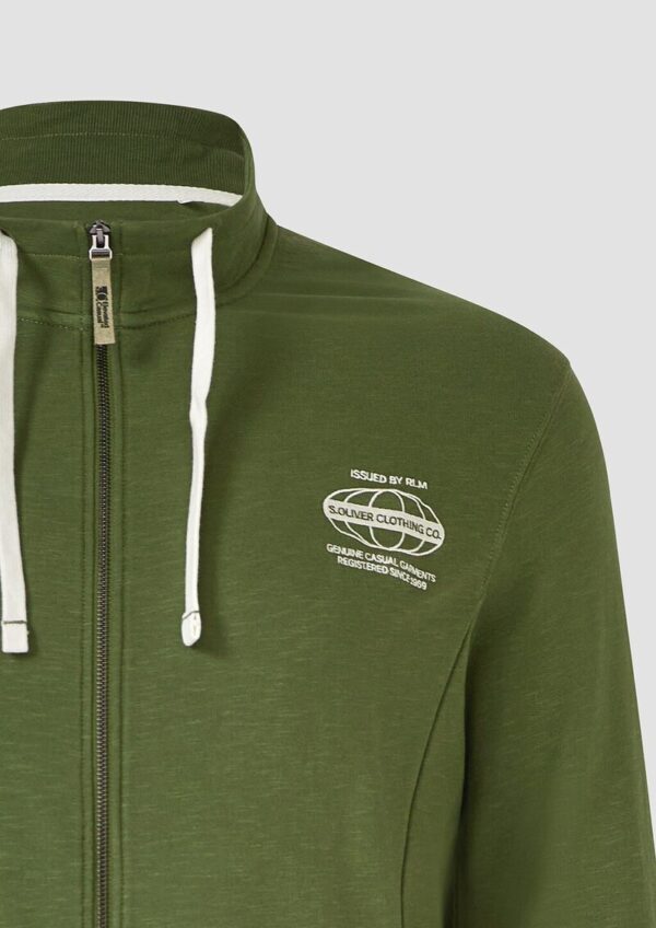 Sweatshirt-Jacke mit Flammgarnstruktur und Artwork