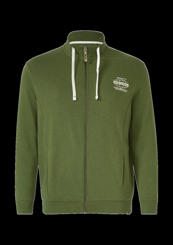 Sweatshirt-Jacke mit Flammgarnstruktur und Artwork