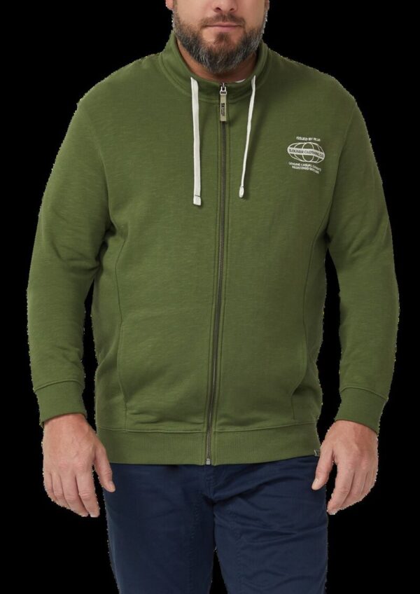 Sweatshirt-Jacke mit Flammgarnstruktur und Artwork