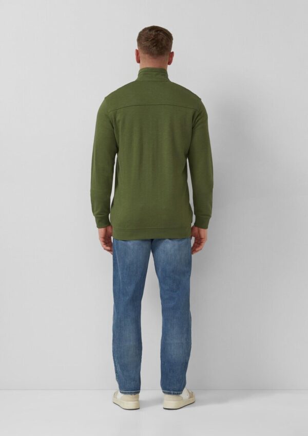 Sweatshirt-Jacke mit Flammgarnstruktur und Artwork