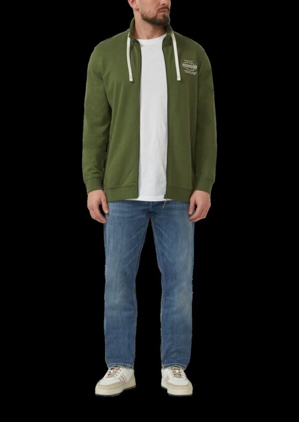 Sweatshirt-Jacke mit Flammgarnstruktur und Artwork