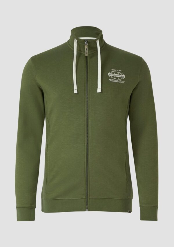 Sweatshirt-Jacke mit Flammgarnstruktur und Artwork