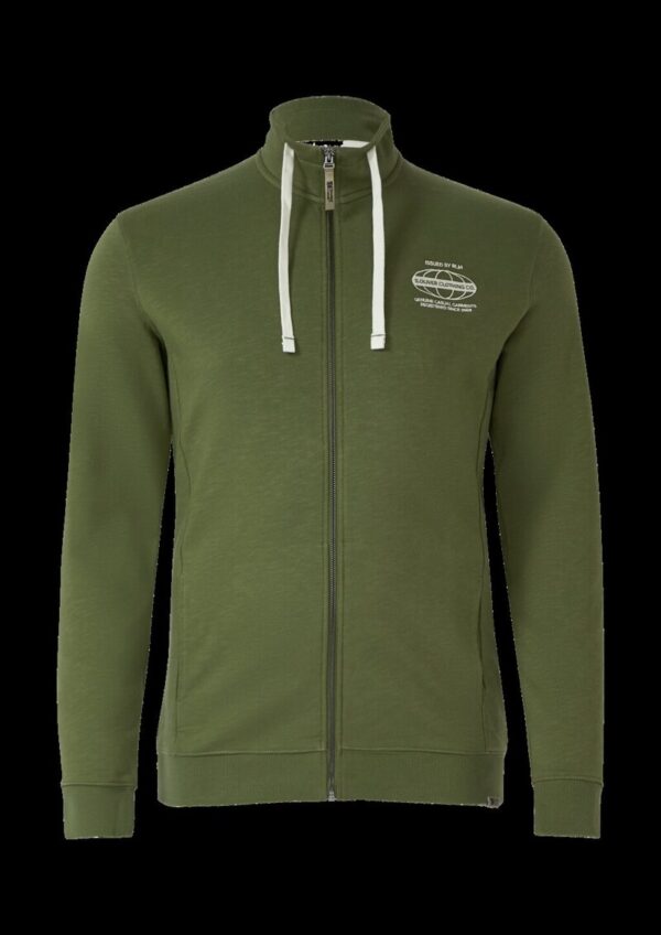 Sweatshirt-Jacke mit Flammgarnstruktur und Artwork