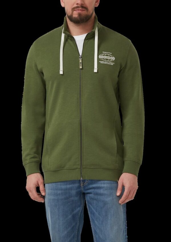 Sweatshirt-Jacke mit Flammgarnstruktur und Artwork