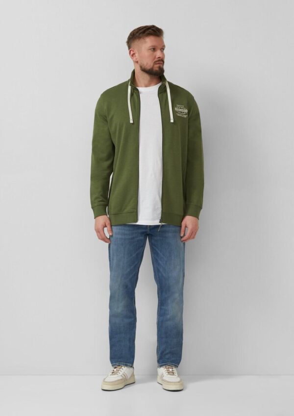 Sweatshirt-Jacke mit Flammgarnstruktur und Artwork