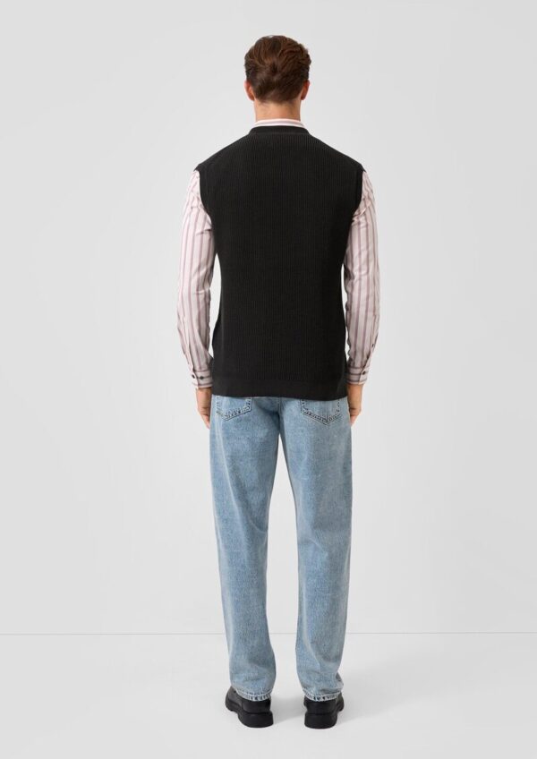 Lockerer Baumwoll-Pullunder mit Rippstruktur