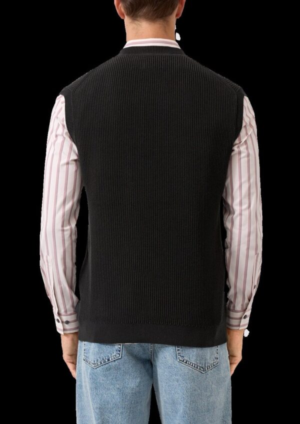 Lockerer Baumwoll-Pullunder mit Rippstruktur