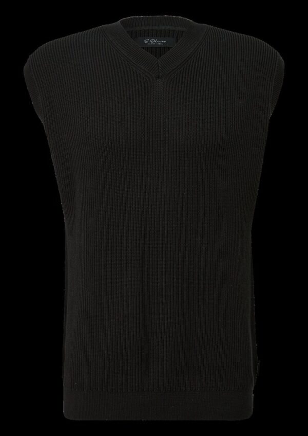 Lockerer Baumwoll-Pullunder mit Rippstruktur