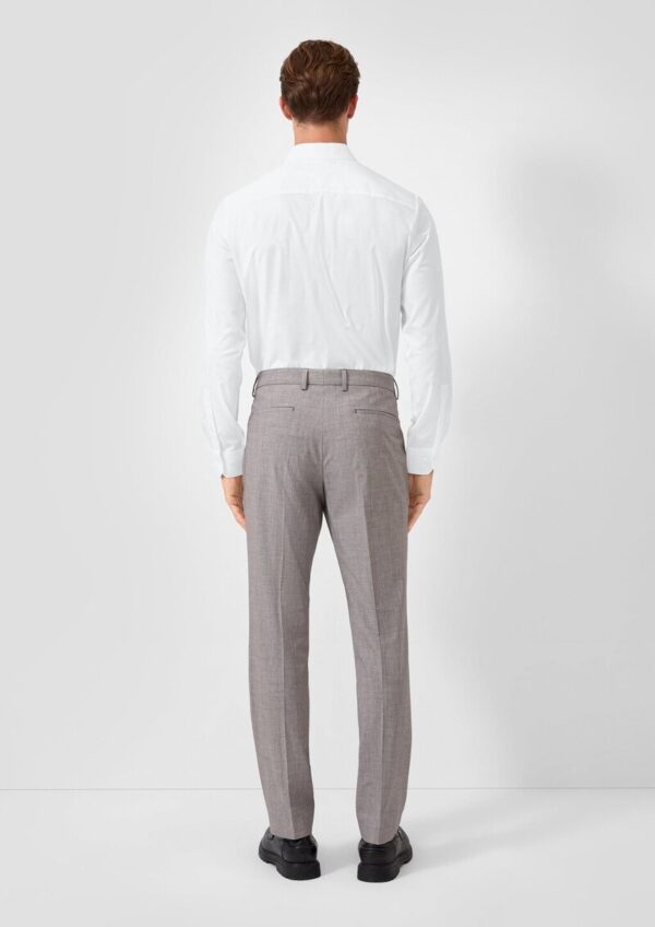 Tailored Fit: Strukturiertes Baumwollhemd mit Kentkragen