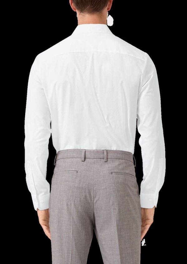 Tailored Fit: Strukturiertes Baumwollhemd mit Kentkragen