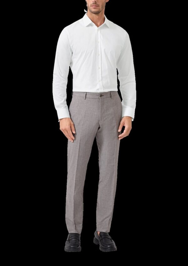 Tailored Fit: Strukturiertes Baumwollhemd mit Kentkragen