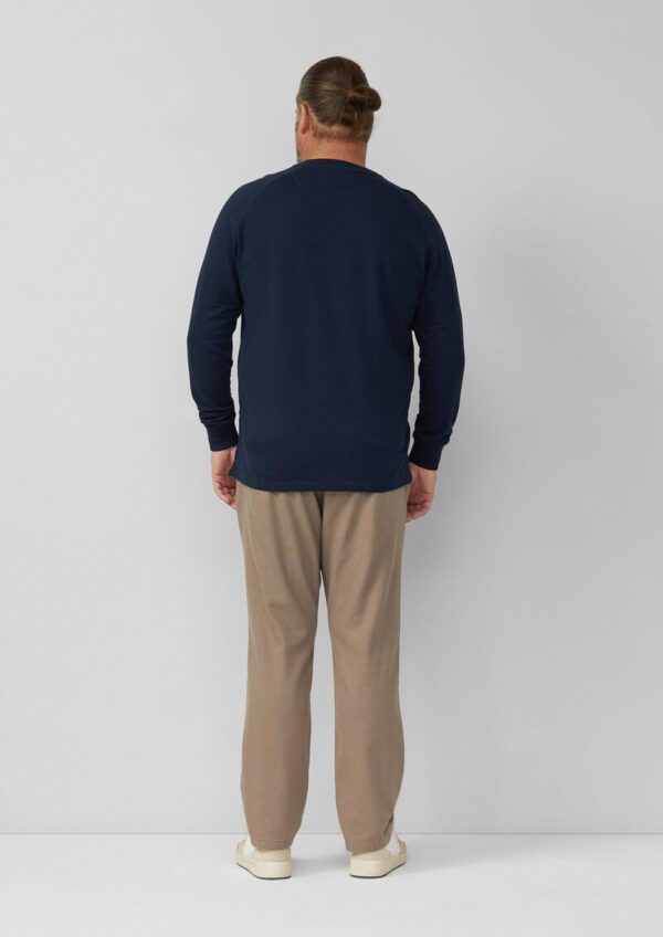 Strukturiertes Langarmshirt mit Henley-Ausschnitt