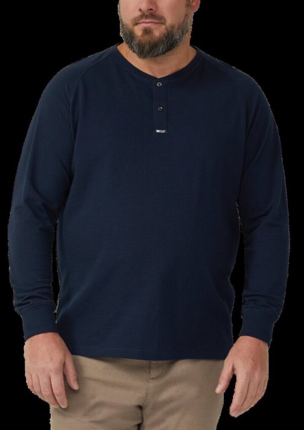 Strukturiertes Langarmshirt mit Henley-Ausschnitt