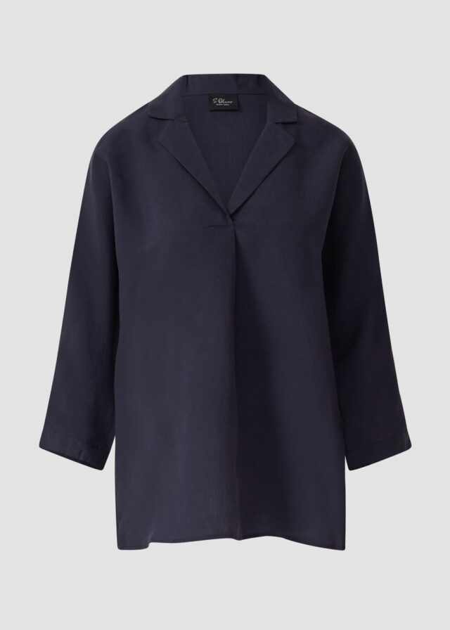 Relaxed-Fit-Hemdbluse mit Fledermausärmeln