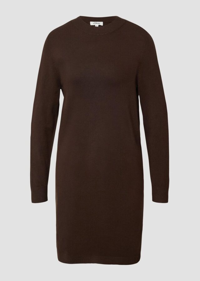 Feinstrickkleid mit Ripp-Detail am Arm