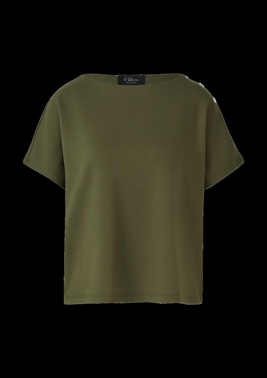 Elastisches Jersey-Shirt mit dekorativer Knopfleiste