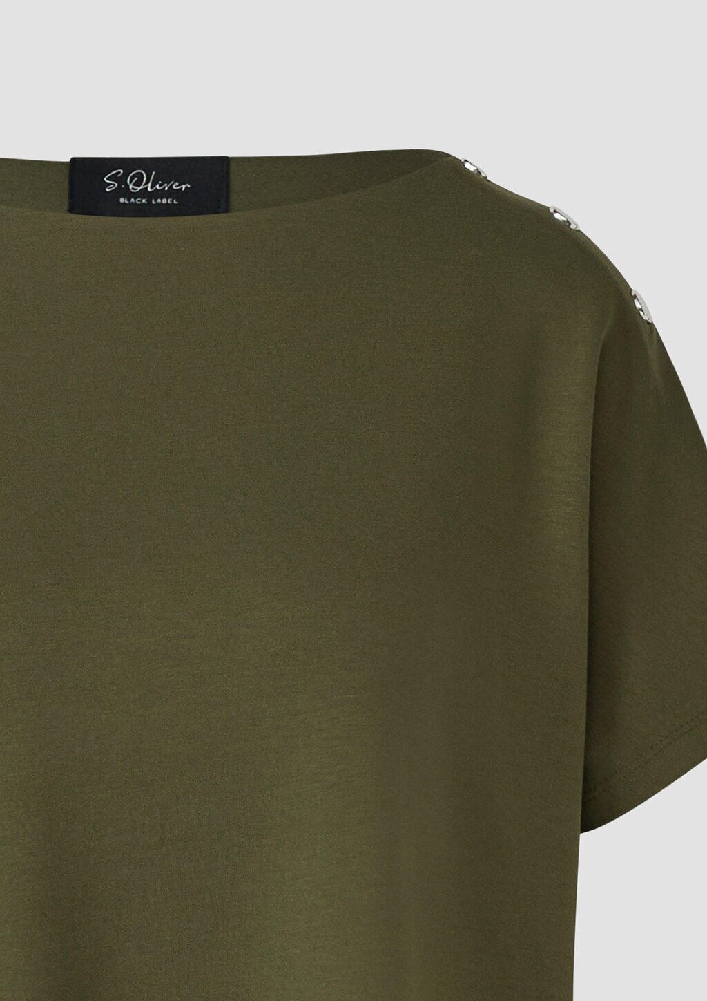 Elastisches Jersey-Shirt mit dekorativer Knopfleiste