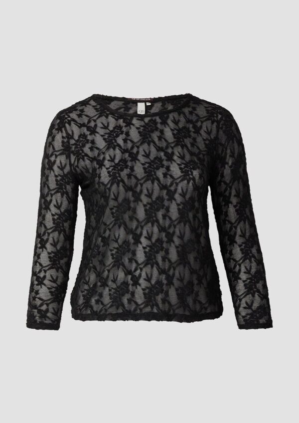 Langarmshirt aus weicher Spitze