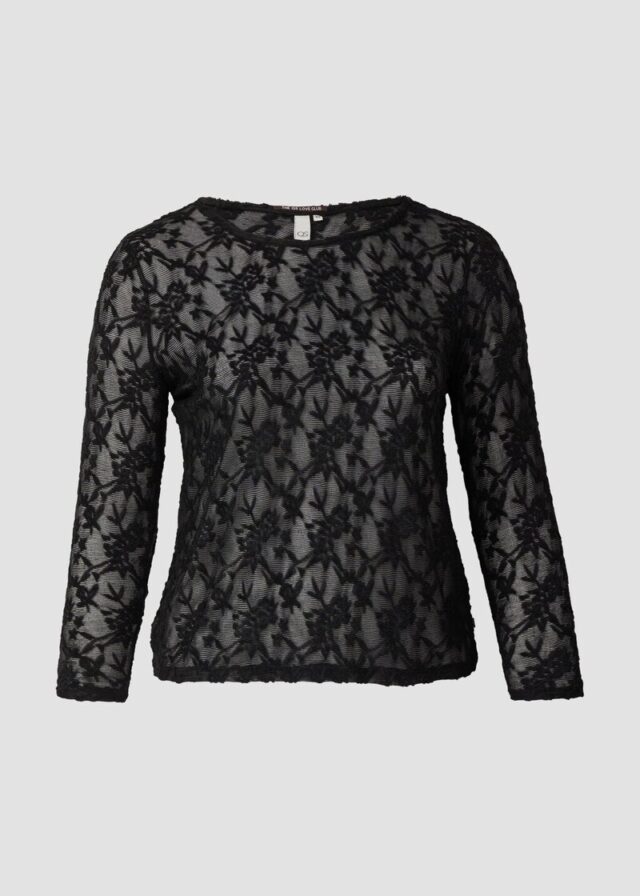 Langarmshirt aus weicher Spitze