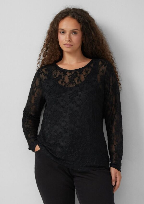 Langarmshirt aus weicher Spitze