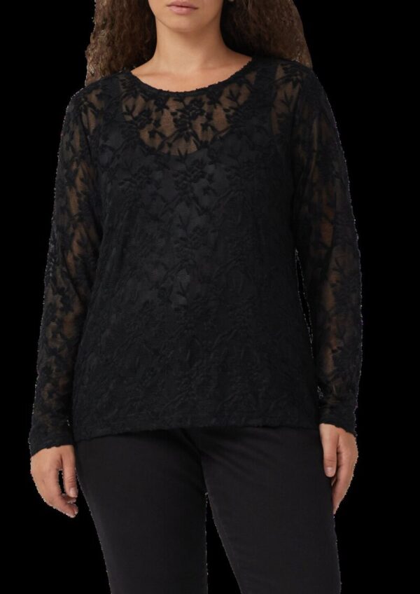 Langarmshirt aus weicher Spitze