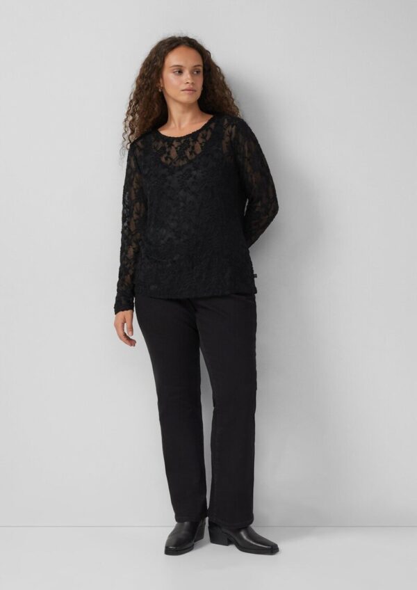 Langarmshirt aus weicher Spitze