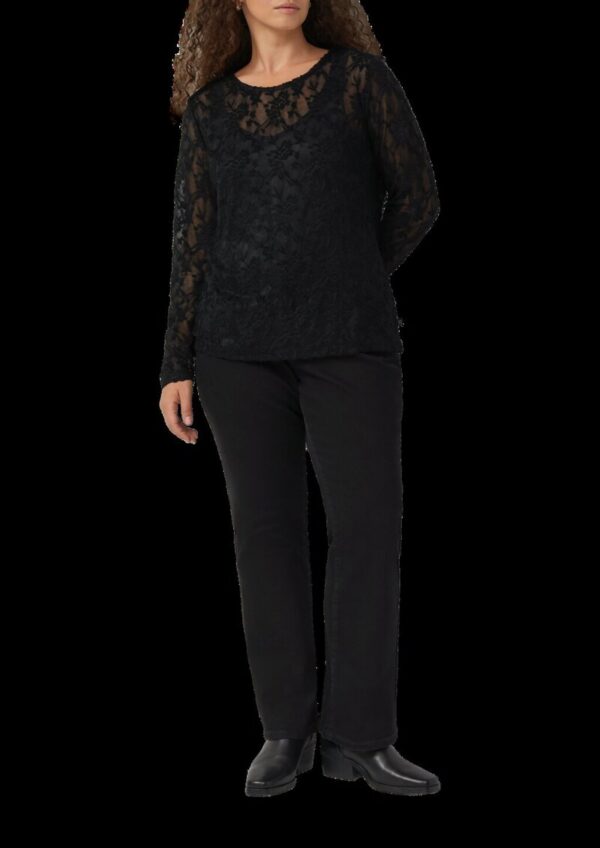 Langarmshirt aus weicher Spitze