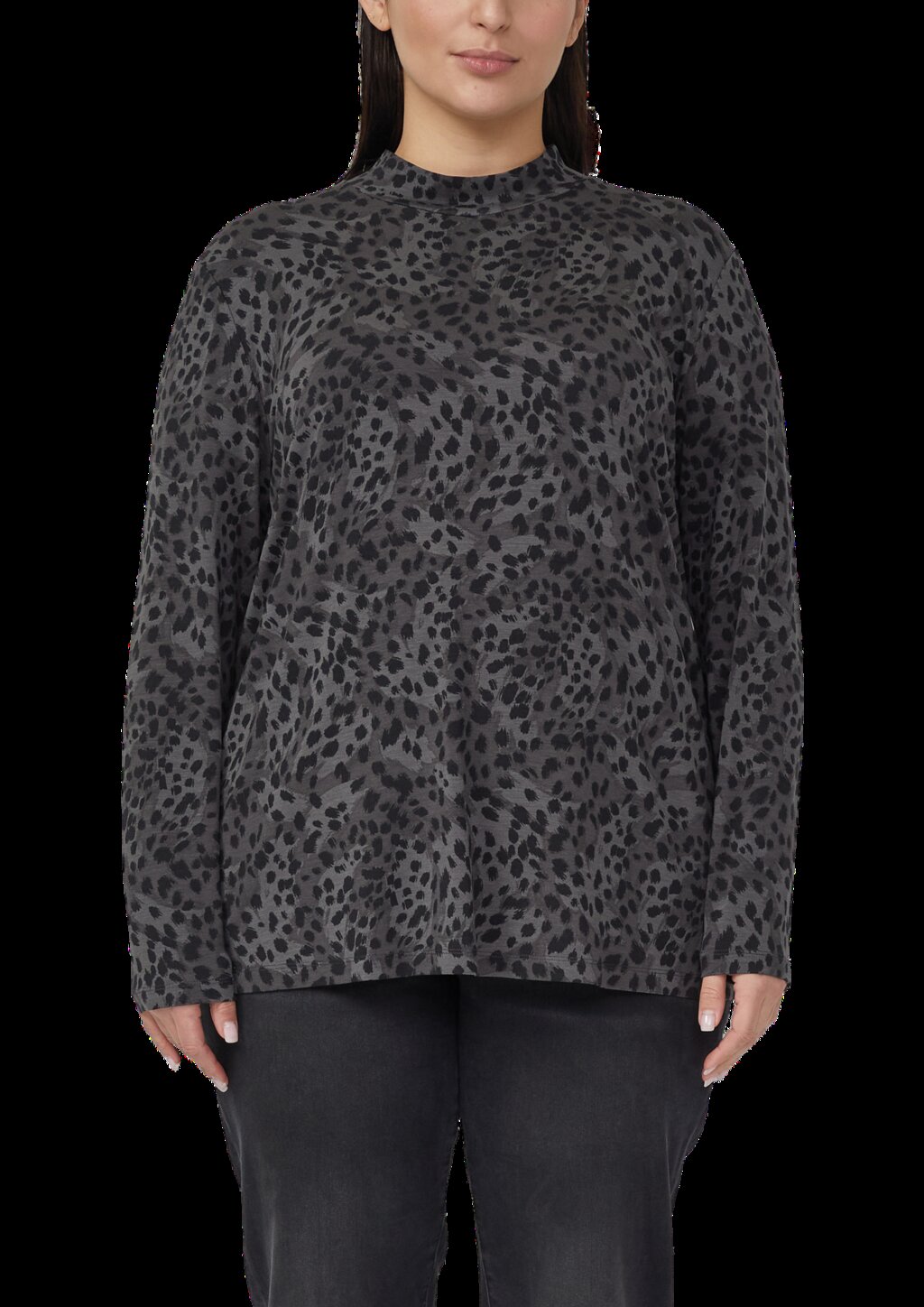 Fließendes Longsleeve mit Stehkragen