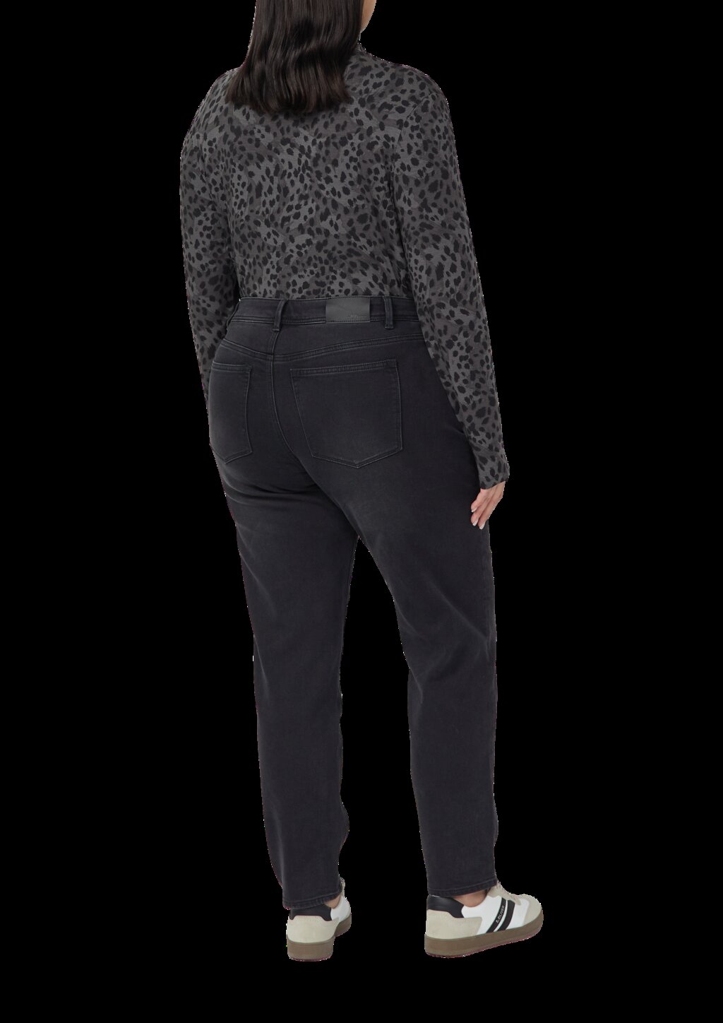 Fließendes Longsleeve mit Stehkragen