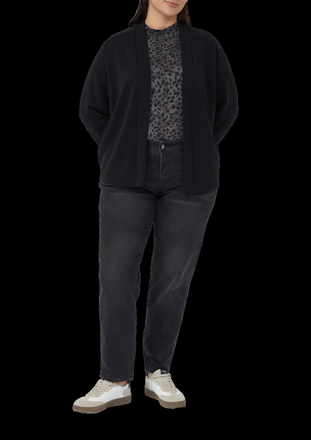 Fließendes Longsleeve mit Stehkragen