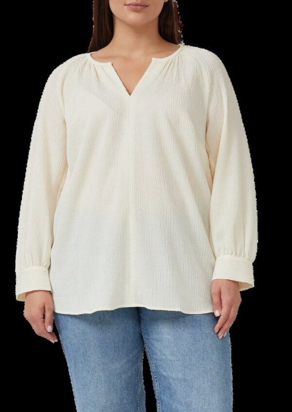 Elastische strukturierte Bluse mit weitem Arm