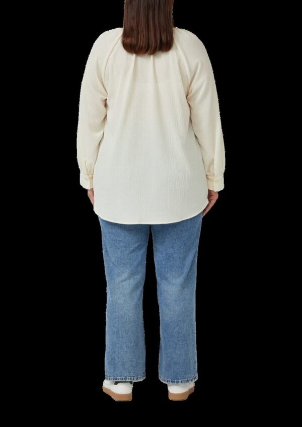 Elastische strukturierte Bluse mit weitem Arm