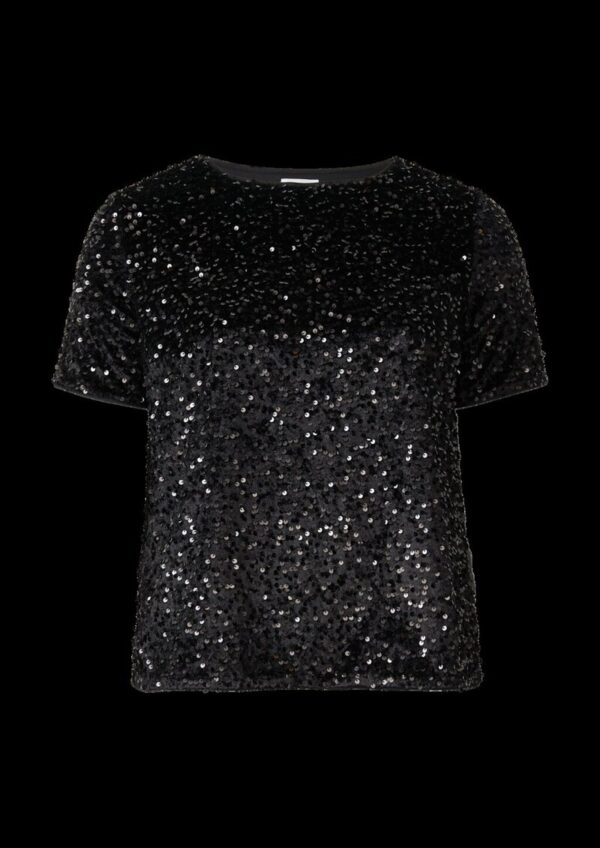 Samtshirt mit Pailletten