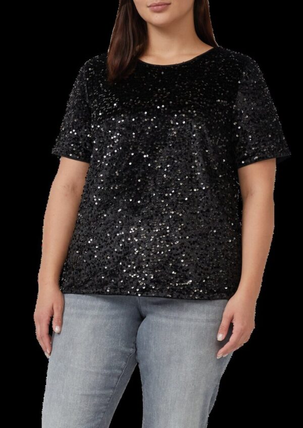 Samtshirt mit Pailletten