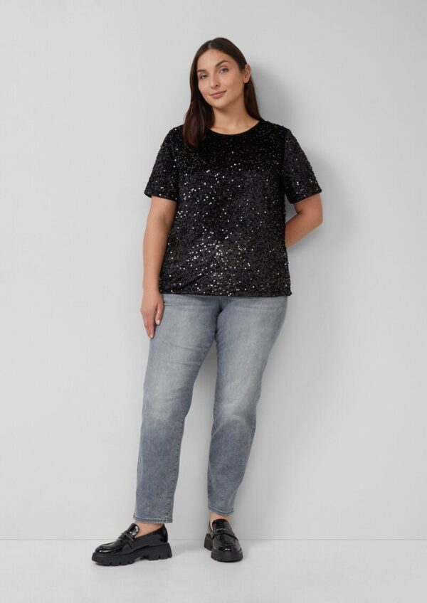 Samtshirt mit Pailletten