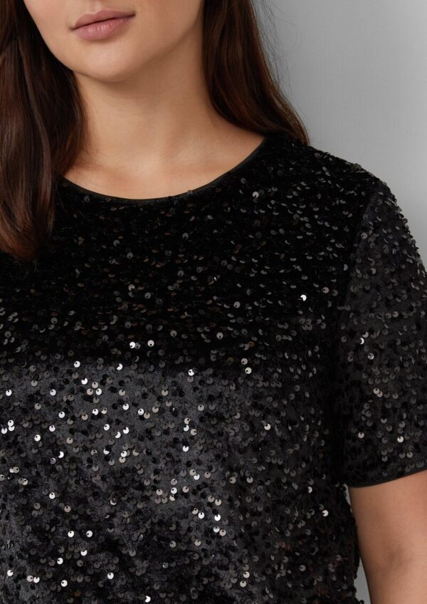 Samtshirt mit Pailletten