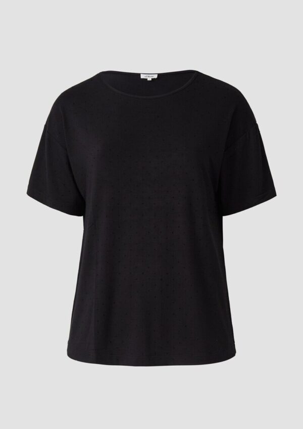 Fließendes T-Shirt mit Glitzersteinen