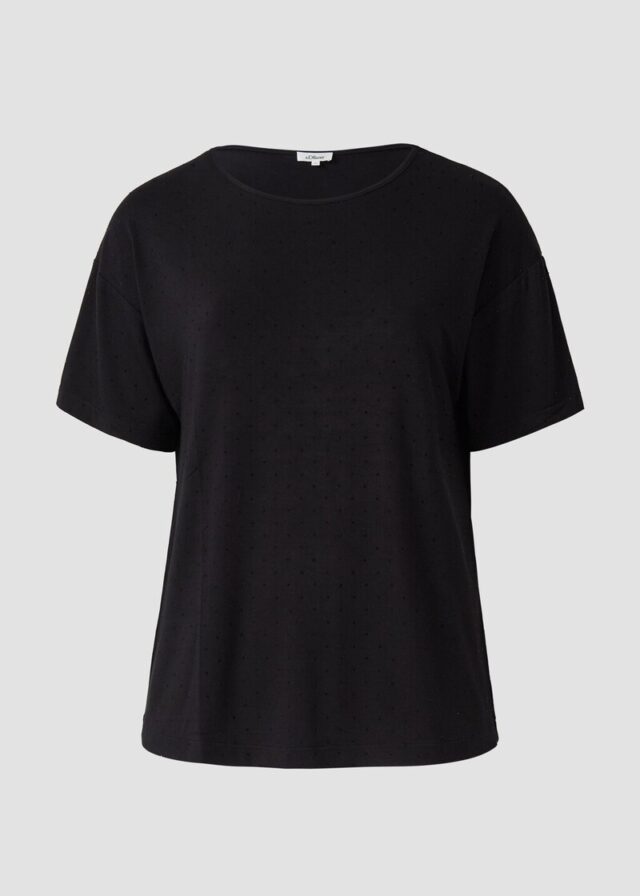 Fließendes T-Shirt mit Glitzersteinen