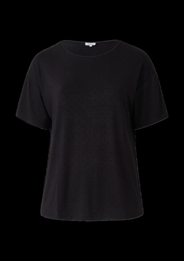 Fließendes T-Shirt mit Glitzersteinen