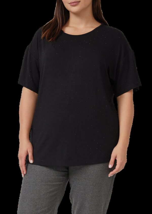 Fließendes T-Shirt mit Glitzersteinen