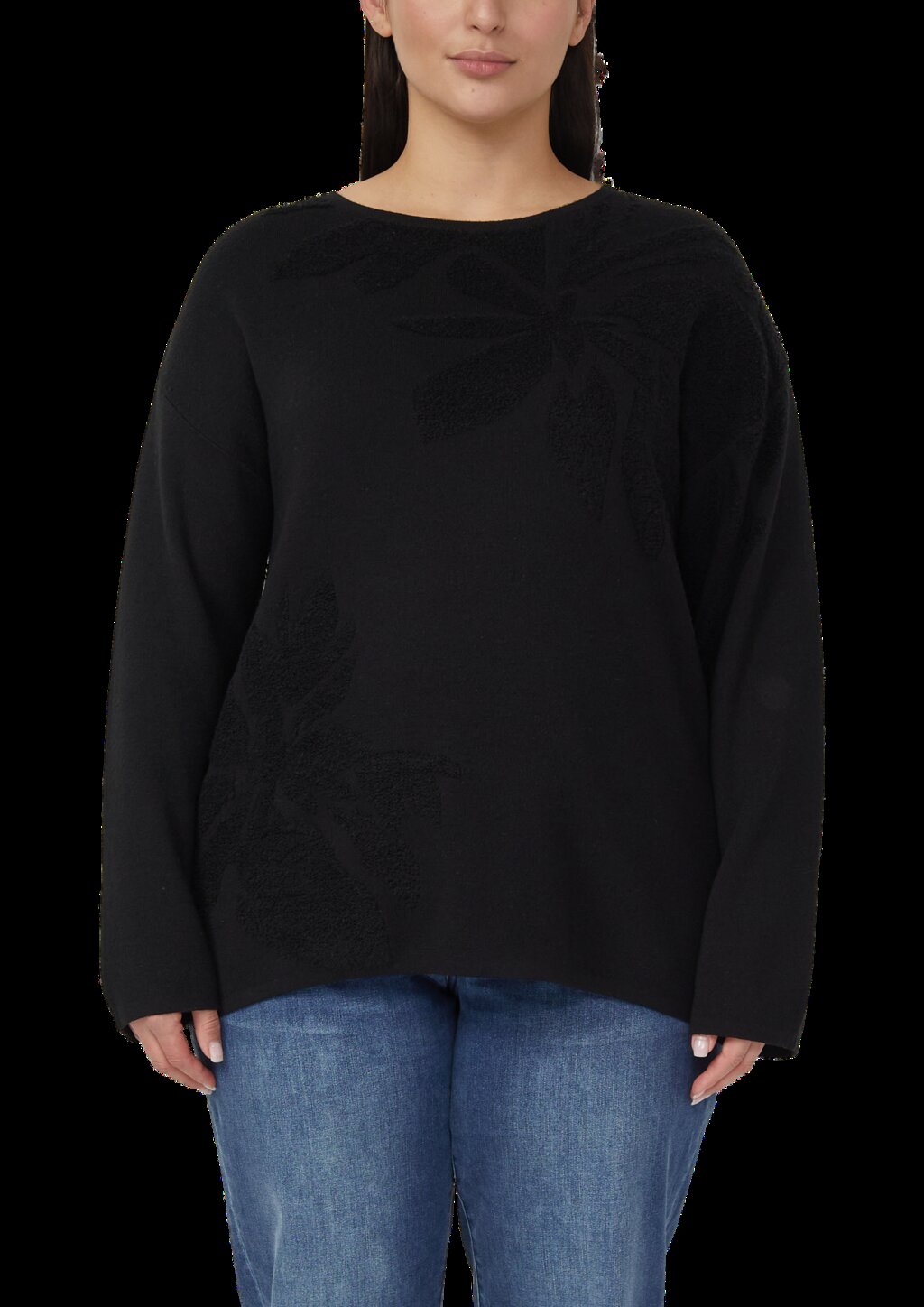 Pullover mit floralem Strickmuster