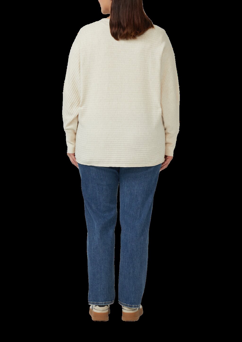 Pullover in Rippstruktur mit Fledermausärmeln