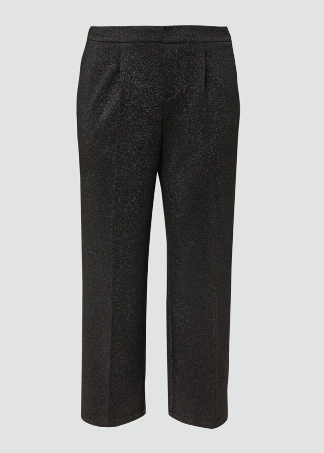 Bundfaltenhose mit Glitzergarn und elastischem Bund