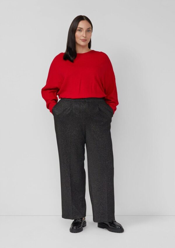 Bundfaltenhose mit Glitzergarn und elastischem Bund