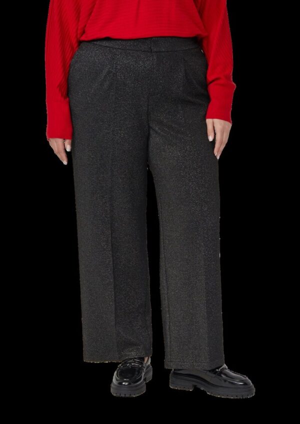Bundfaltenhose mit Glitzergarn und elastischem Bund