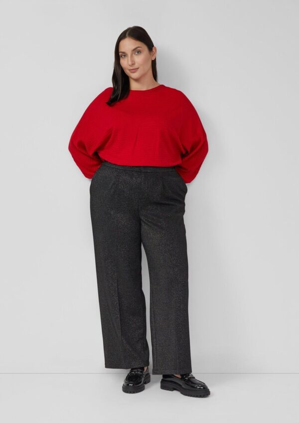 Bundfaltenhose mit Glitzergarn und elastischem Bund