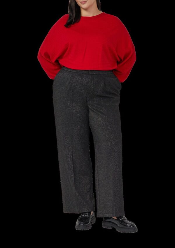 Bundfaltenhose mit Glitzergarn und elastischem Bund