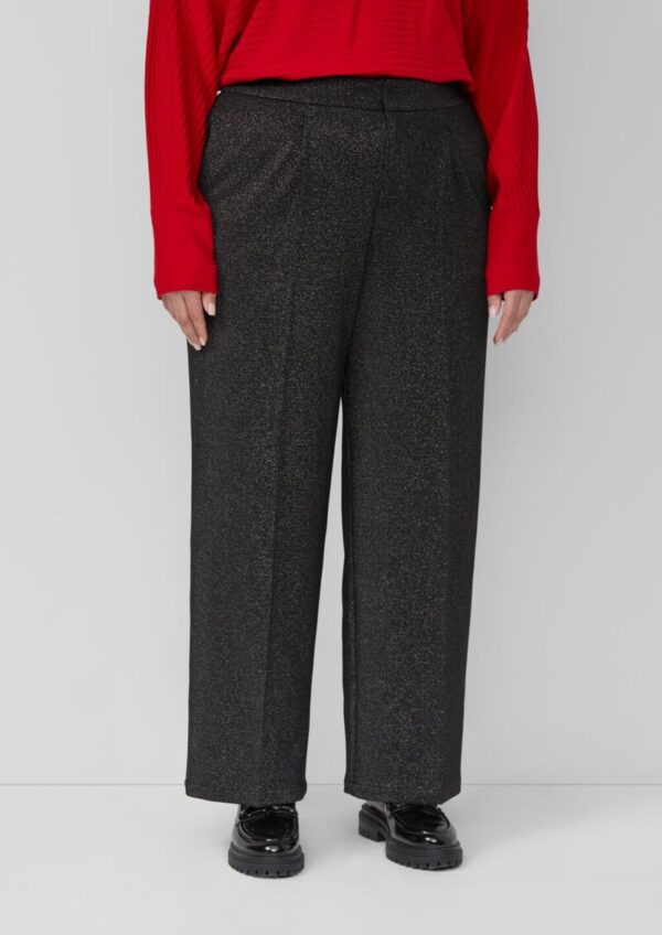 Bundfaltenhose mit Glitzergarn und elastischem Bund