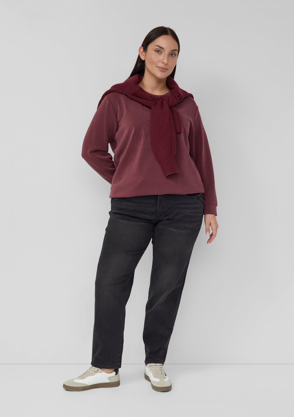 Scuba-Sweatshirt im Relaxed Fit mit Prägung