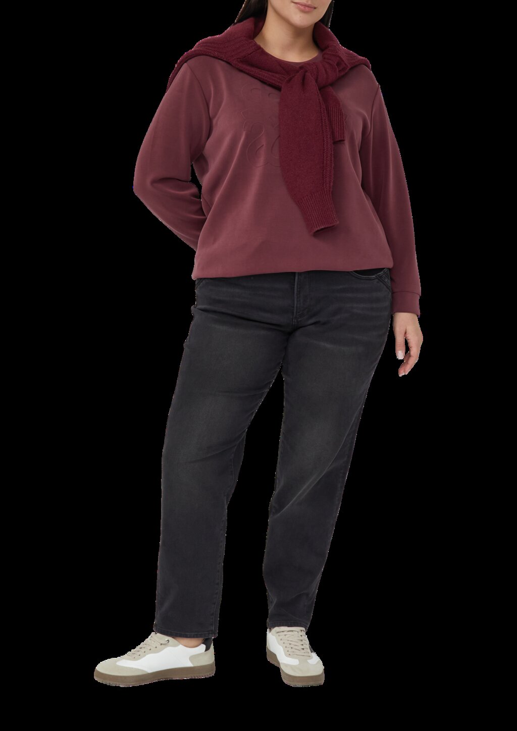 Scuba-Sweatshirt im Relaxed Fit mit Prägung